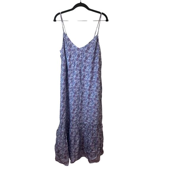 J.Crew NWT Sz S Tiered tie-waist dress in dusty periwinkle block print MSRP $198 - Picture 2 of 8
